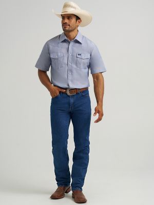 Cowboy Cut® Firm Finish Denim Short Sleeve Work Western Shirt