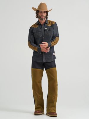 Filson x Wrangler Two-Tone Adventure Shirt in Indigo/Tan
