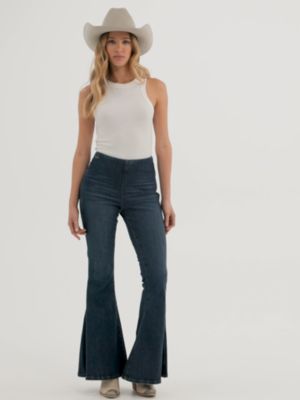 Wrg x LW Pull On Bell Bottoms:Washed Black:27:32 alternative view