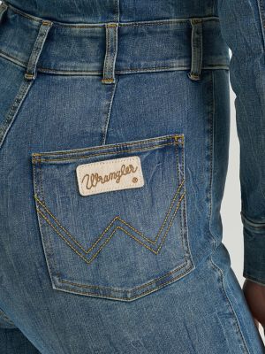Wrangler x Lainey Wilson Denim Flare Catsuit in Rock Wash alternative view 7