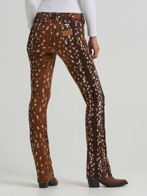 Women's Fawn Print Bootcut Jean in Fawn