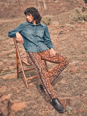 Women's Fawn Print Bootcut Jean