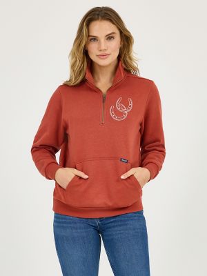 66mama* Women's Western Quarter Zip Sweatshirt | NEW | Wrangler®