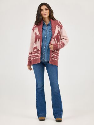 Women's Wrangler Retro® Western Cardigan in Pink