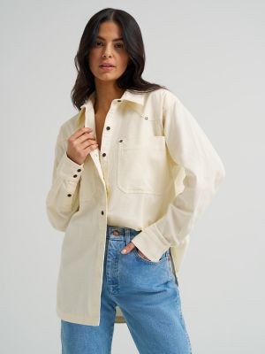 Women's Wrangler Corduroy Boyfriend Button Down Shirt