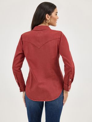 Women's Wrangler Colorwash Slim Western Snap Shirt