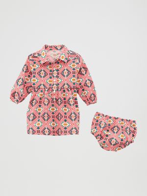 Little Girl's Printed Western Snap Dress