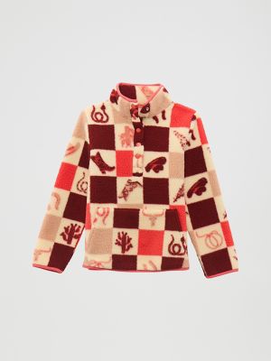 Little Girl's Ruffle Hem Sherpa Zip Jacket in Pink