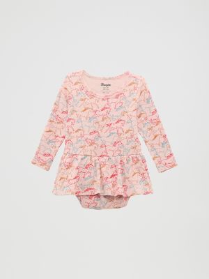 Baby Girl's Allover Print Skirted Bodysuit