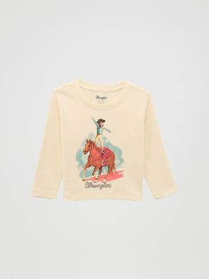 Little Girl's Western Graphic Long Sleeve Tee