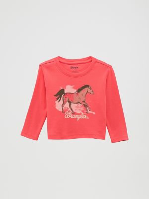 Little Girl's Western Graphic Long Sleeve Tee