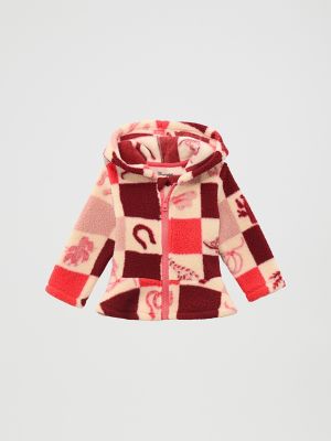 Little Girl's Ruffle Hem Sherpa Zip Jacket