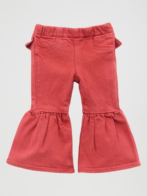 Little Girl's Vibrant Ruffle Leg Flare Jean