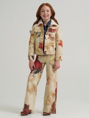 Girl's Wrangler x Lainey Wilson Horse Trucker Jacket in Wild Horses