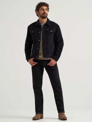 Men's Unlined Corduroy Jacket in Jet Black