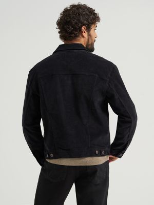 Men's Unlined Corduroy Jacket in Jet Black