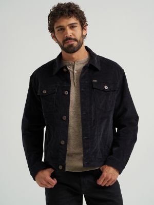 Men's Unlined Corduroy Jacket in Jet Black