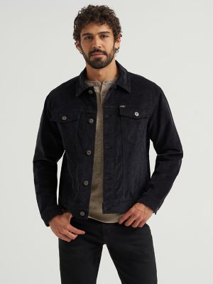 Men's Unlined Corduroy Jacket in Jet Black