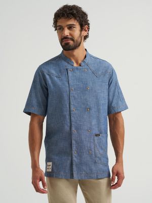 Wrangler® x Made In® Chef Shirt in Chambray alternative view 2