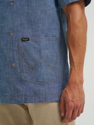 Wrangler® x Made In® Chef Shirt in Chambray alternative view 8