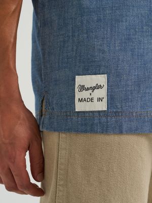 Wrangler® x Made In® Chef Shirt in Chambray alternative view 9