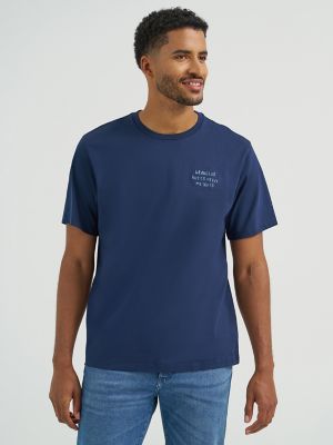 Men's Embroided T-Shirt in Navy