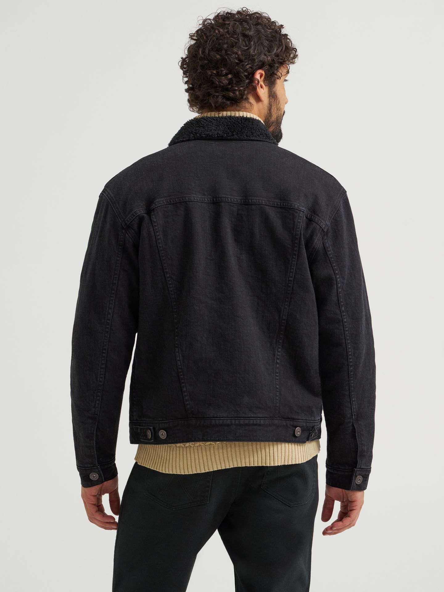 Мужская куртка Wrangler Sherpa Lined Denim, цвет: Чёрный — фото 3
