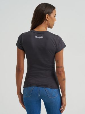 Women's Rhinestone Bless Your Heart Shrunken Band Tee