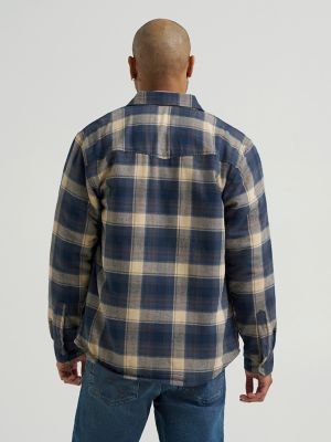 Men's Heavyweight Sherpa Lined Plaid Shirt Jacket