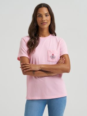 Women's Climb in the Saddle Pocket Tee in Romance Rose alternative view 2