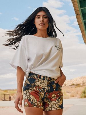 Women's Rodeo Snaps Oversized Tee in Bright White alternative view