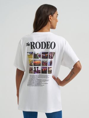 Women's Rodeo Snaps Oversized Tee in Bright White alternative view 3