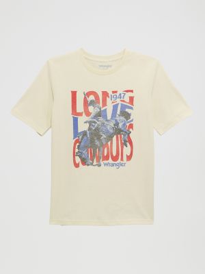 Wrangler Kids' Boy's Logo Front Graphic T-shirt In White Buck