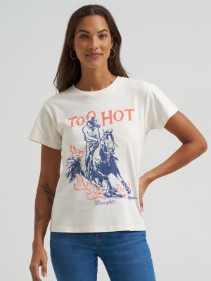 Women's Too Hot Retro Regular Fit Tee in Egret alternative view