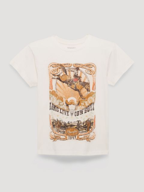 Женские футболки Wrangler Women's Long Live Cowboys Antique Retro Regular Fit Tee