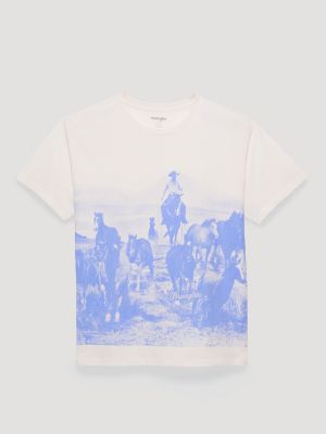 Women's Horse Round Up Oversized Tee in Bright White alternative view