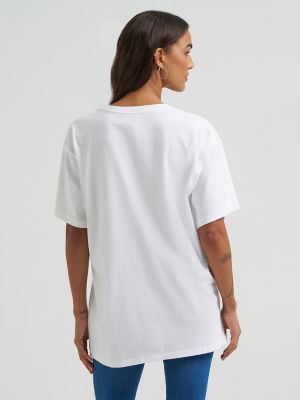 Women's Horse Round Up Oversized Tee in Bright White alternative view 4