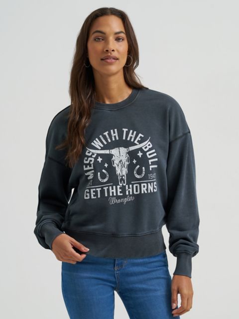 Женские худи Wrangler Women's Get the Horns Cropped Sweatshirt