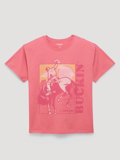 Женские футболки Wrangler Women's Buckin Bronco Oversized Tee