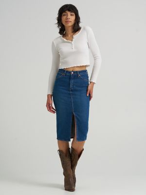 Women's Denim Pencil Skirt in Homestead Haze