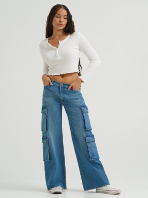Women's Low Rise Baggy Cargo Jean