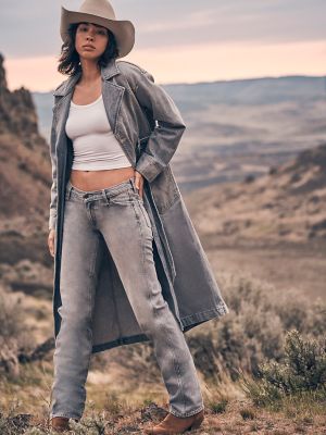 Women's Denim Trench in Haute Haze
