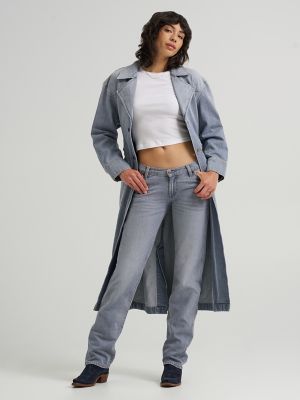 Women's Denim Trench in Haute Haze