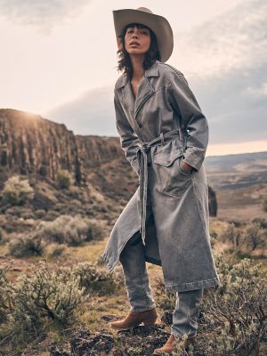 Women's Denim Trench in Haute Haze