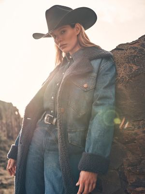 Women's Wrange Coat in Sparkle Blue