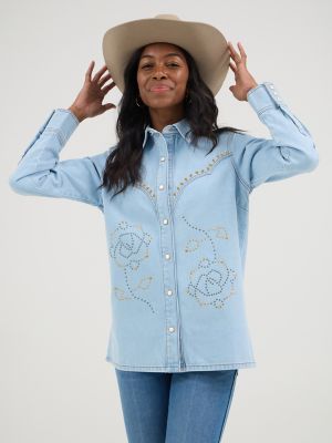 Wrangler® x Yellow Rose by Kendra Scott Studded Shacket