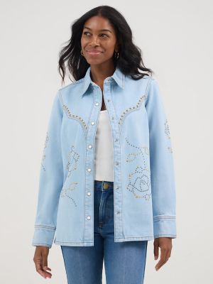 Wrangler® x Yellow Rose by Kendra Scott Studded Shacket | TODAY'S