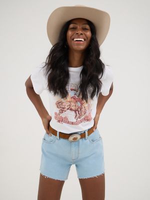 Wrangler® x Yellow Rose by Kendra Scott Reworked Short in Prairie Wash alternative view 4
