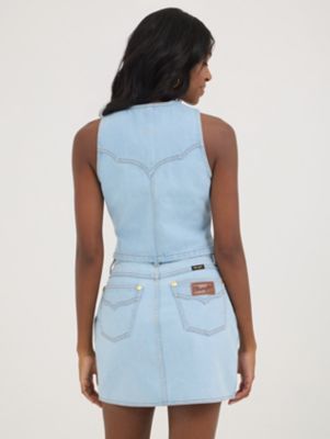 Wrangler® x Yellow Rose by Kendra Scott Denim Vest in Prairie Wash alternative view 4