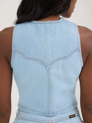 Wrangler® x Yellow Rose by Kendra Scott Denim Vest in Prairie Wash alternative view 7